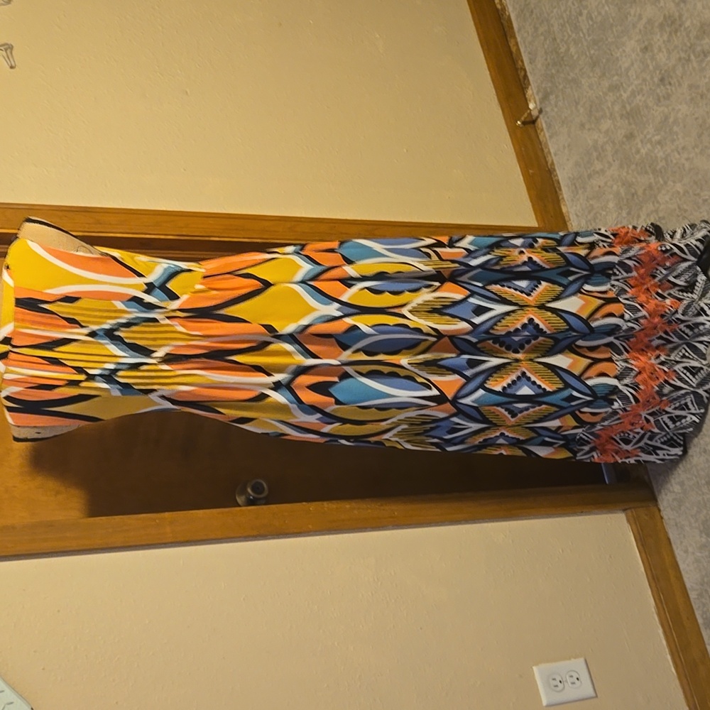 FLOREAT Anthropolige Maxi Dress Size 4 Yellow Dahlia Embroidered Multic - Picture 9 of 12